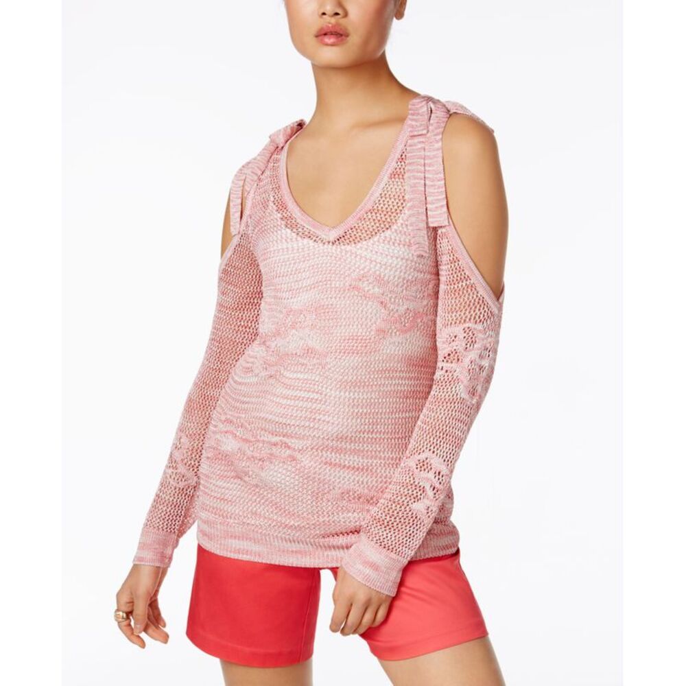 INC International Concepts Sheer Cold Shoulder Sweater